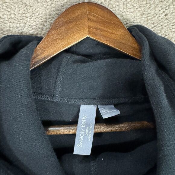 Sweaty Betty Escape Luxe Fleece Hoodie Women's US 14 Black Loose Thumbholes NWOT - Picture 5 of 13